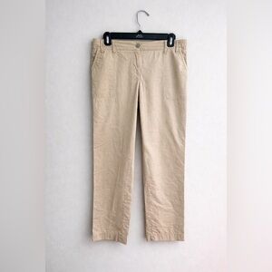 Talbots Pants Womens Size 4P Tan Khaki Roll Pull On Hiking Outdoor
